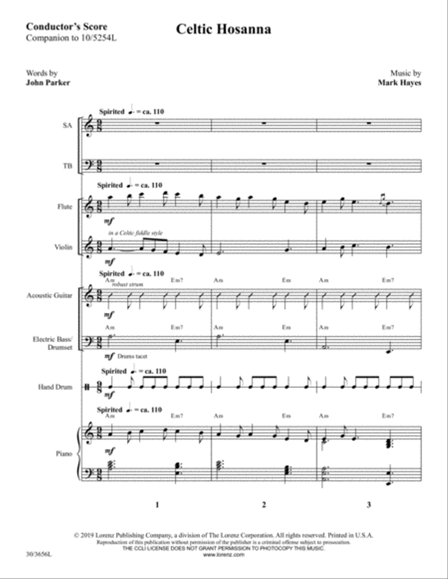 Celtic Hosanna - Instrumental Ensemble Score and Parts Choir scores gallery preview page 3