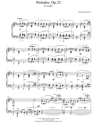 Book cover for Preludes Op.32, No.10 Lento
