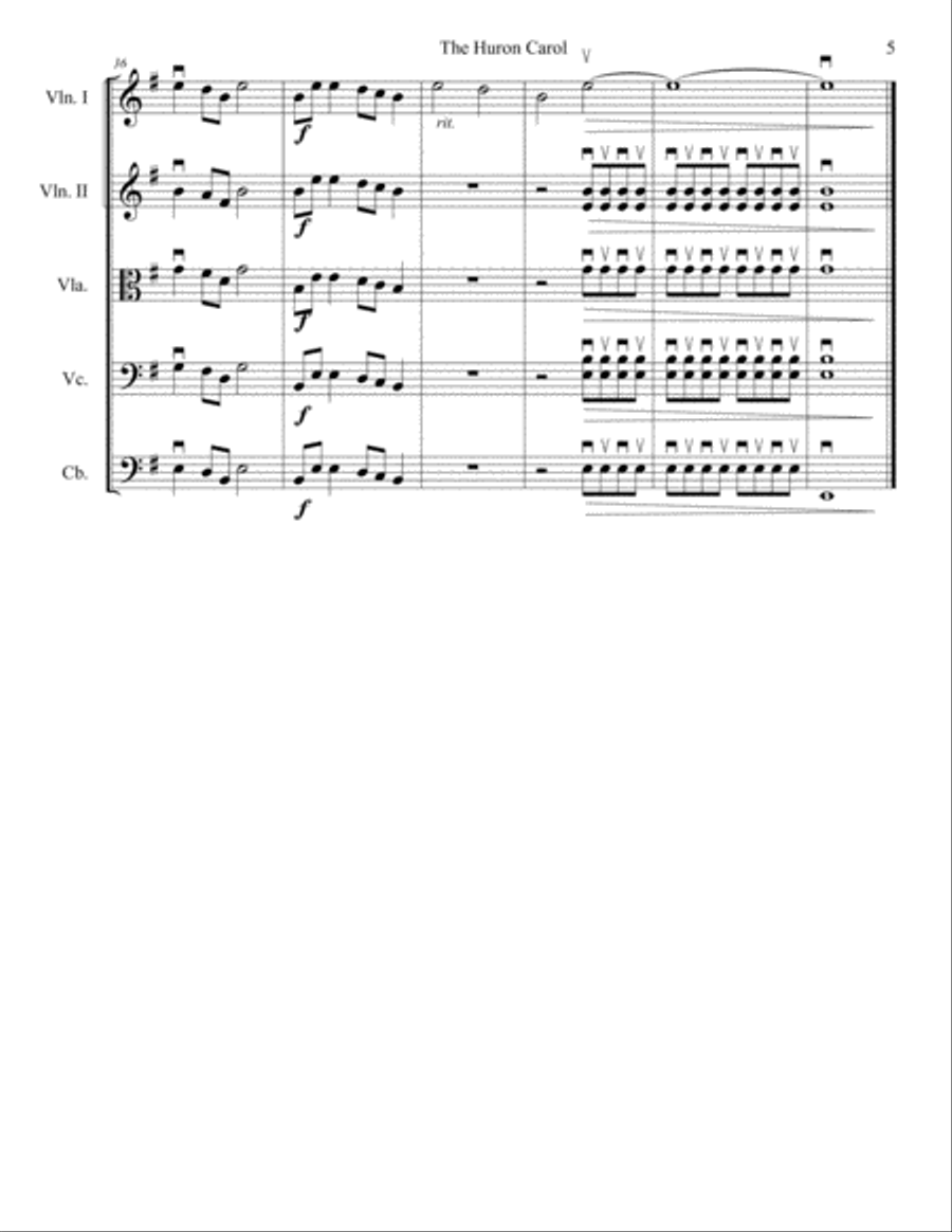 The Huron Carol String Quartet scores gallery preview page 5