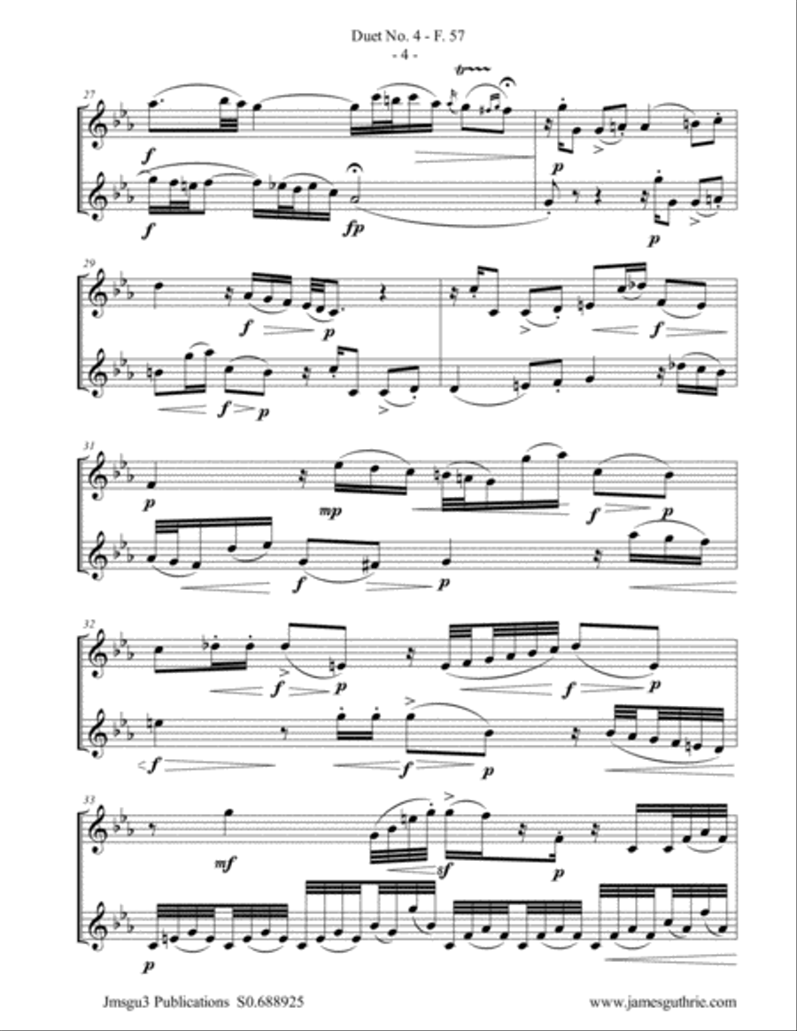 WF Bach: Duet No. 4 for Tenor Sax Duo Woodwind Duet scores gallery preview page 4