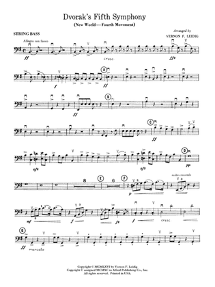 Dvorák's 5th Symphony ("New World," 4th Movement): String Bass