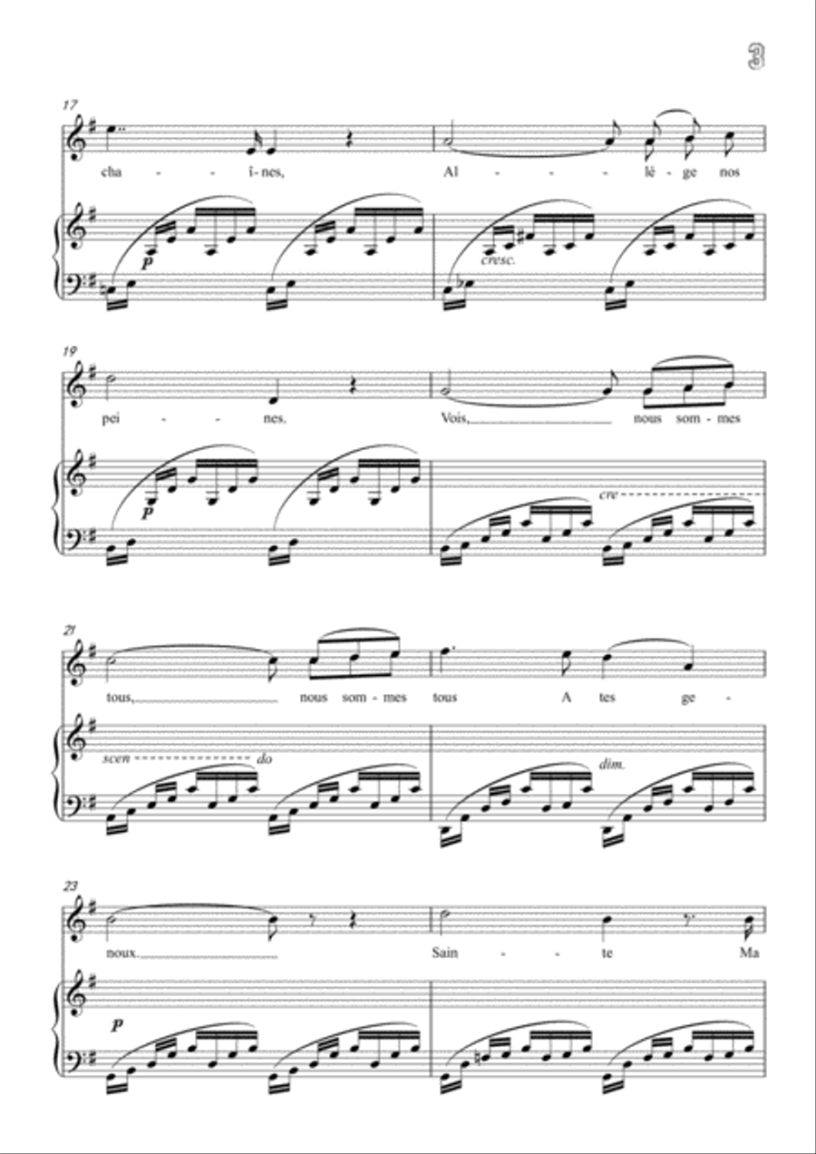 Ave Maria (Bach / Gounod) for Voice and Piano Voice Solo scores gallery preview page 3