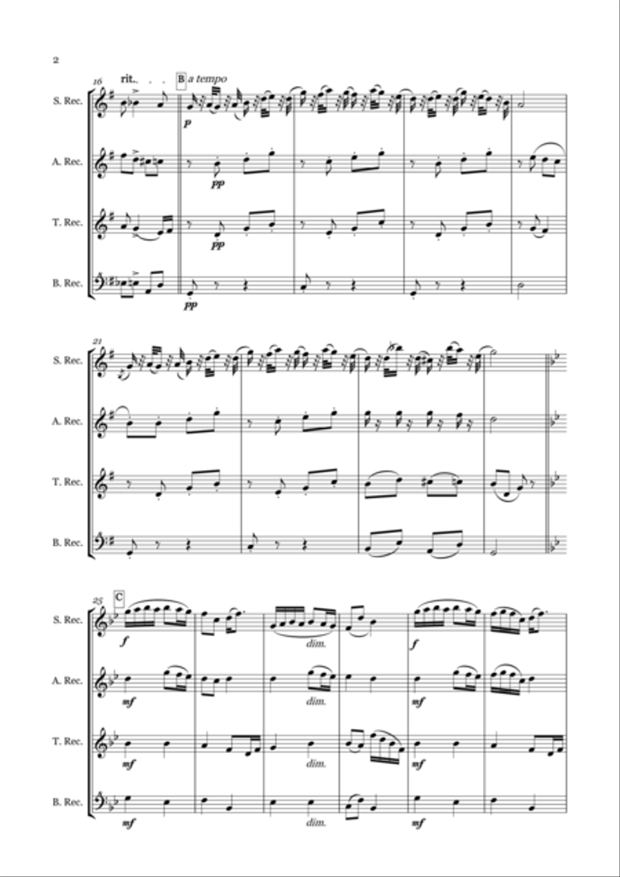Humoresque No. 7 for Recorder Quartet Small Ensemble scores gallery preview page 4