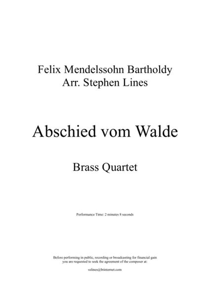Abshied Vom Walde - Brass Quartet image number null