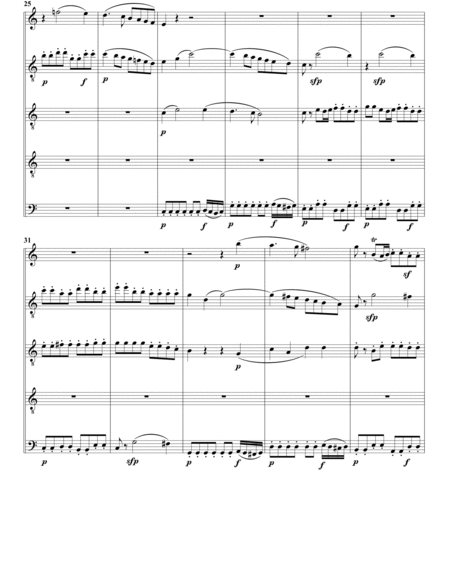 Overture to the opera "The magic flute" (Arrangement for 5 recorders (SAATB))