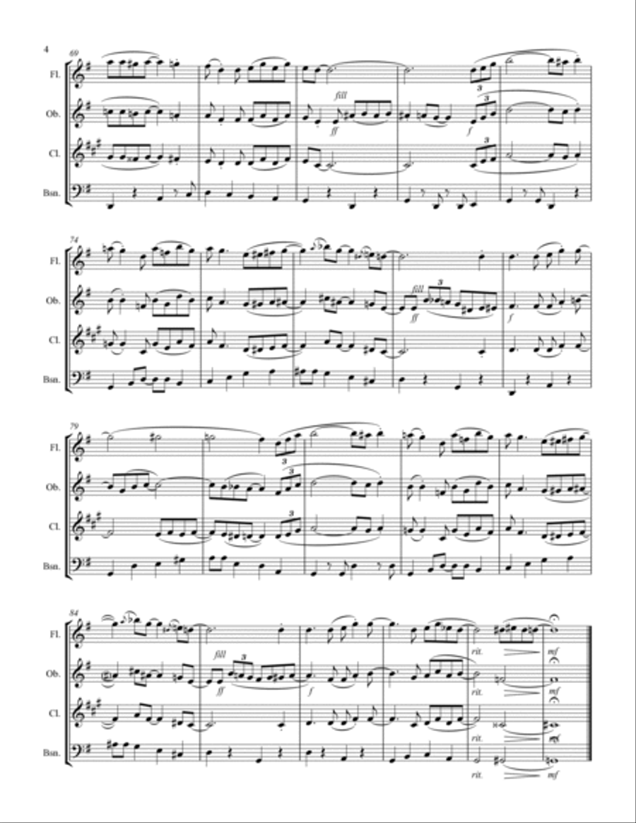 A Closer Walk With Thee (for Woodwind Quartet) Woodwind Quartet scores gallery preview page 5