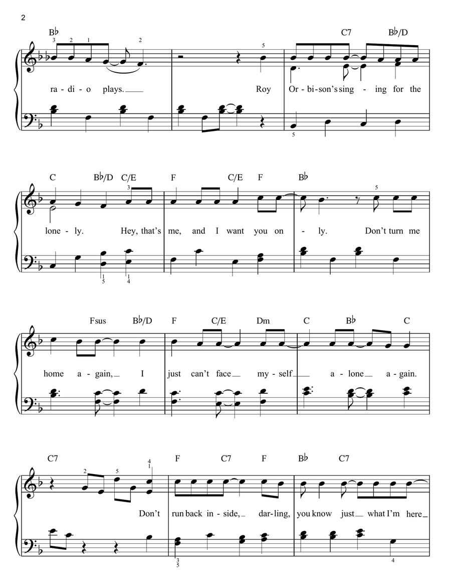 Thunder Road Easy Piano scores gallery preview page 2
