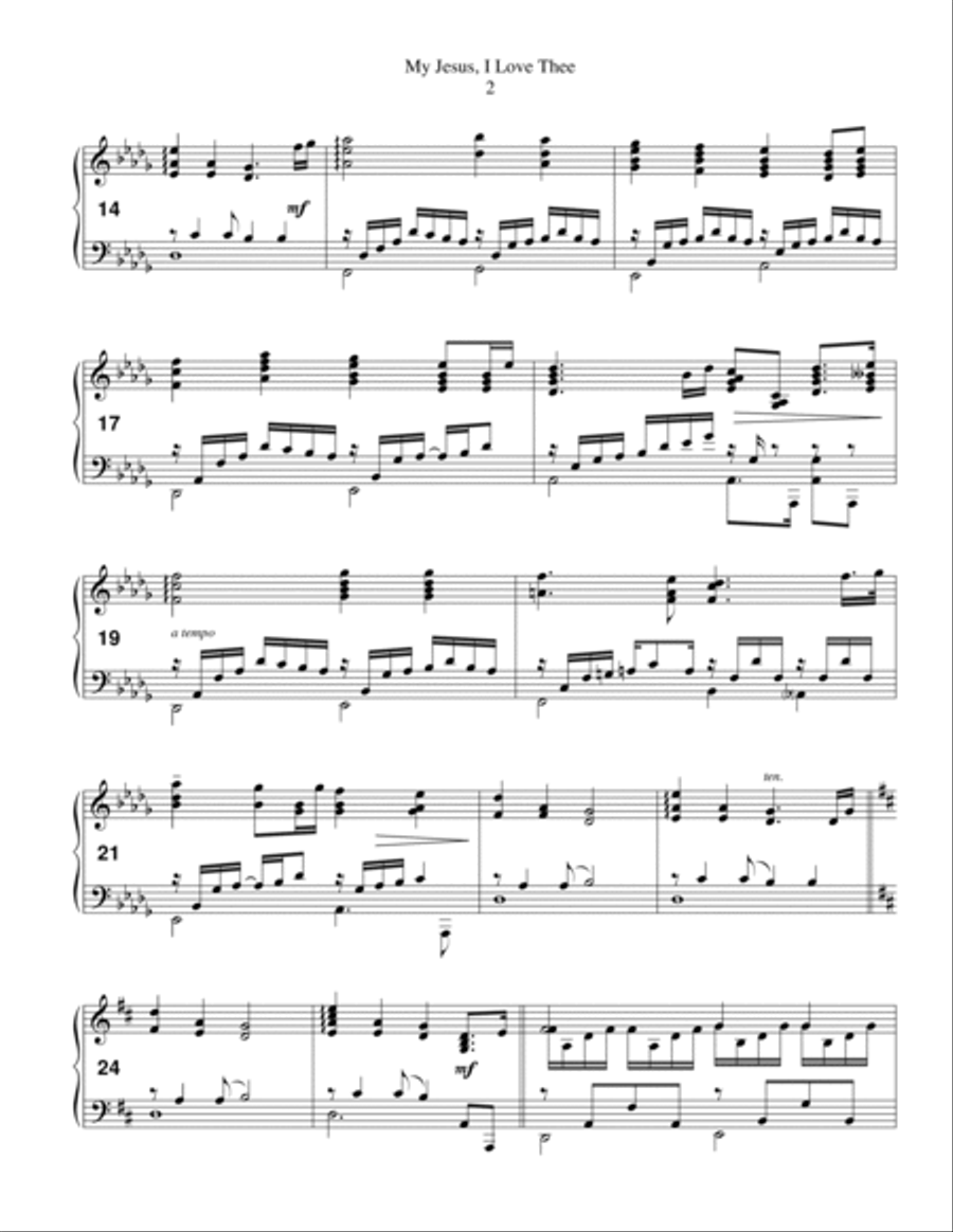 My Jesus I Love Thee Piano Solo scores gallery preview page 2