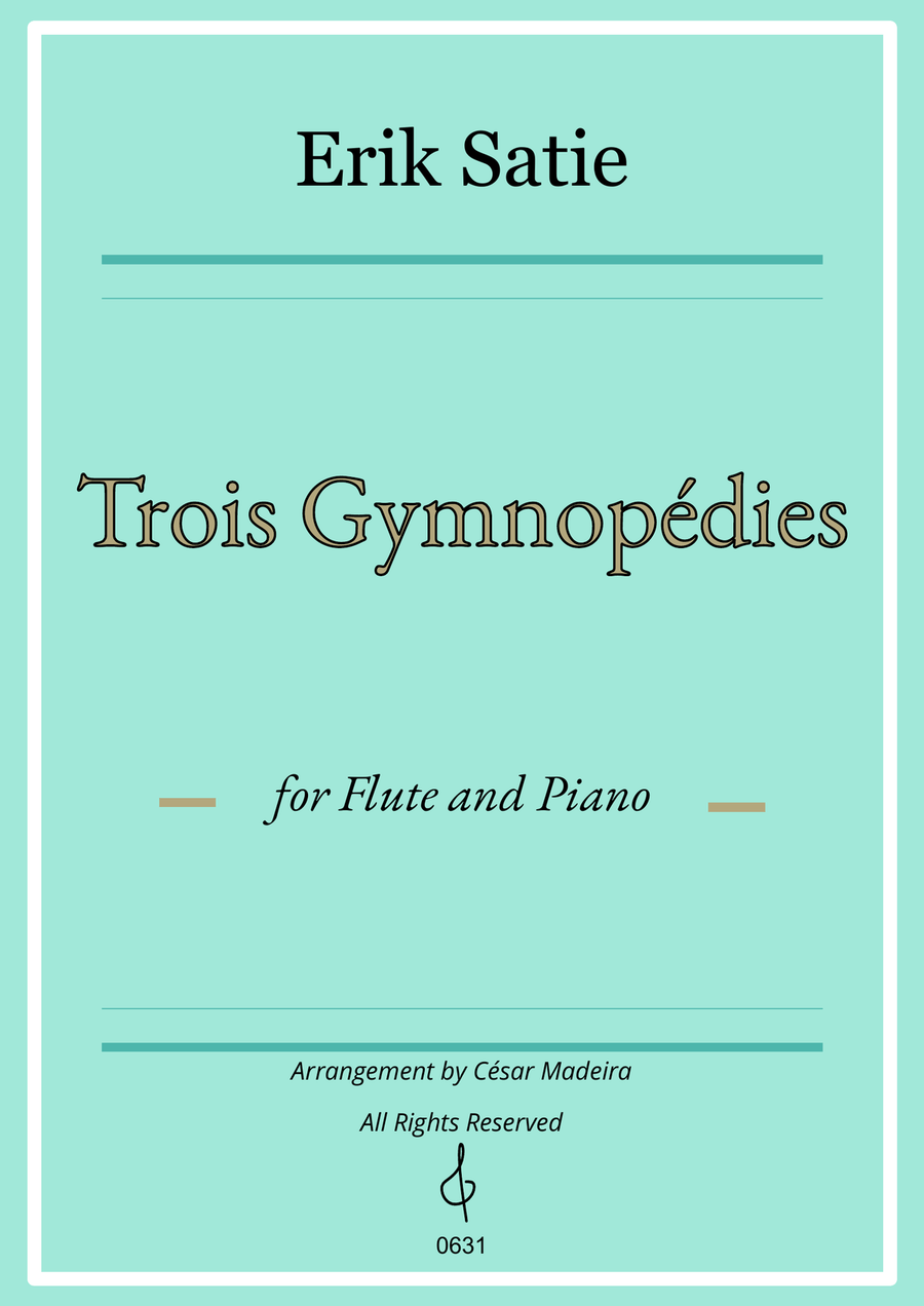 Three Gymnopedies by Satie - Flute and Piano (Full Score and Parts) Flute Solo scores gallery preview page 1