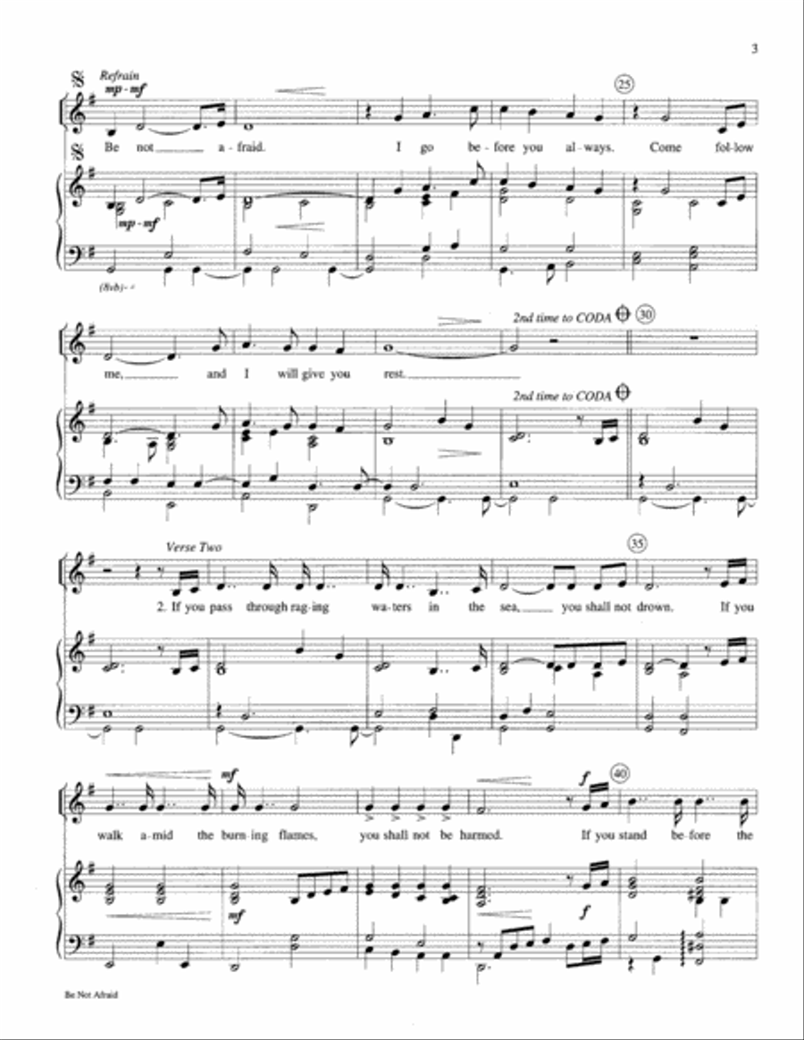 Be Not Afraid Medium Voice scores gallery preview page 3