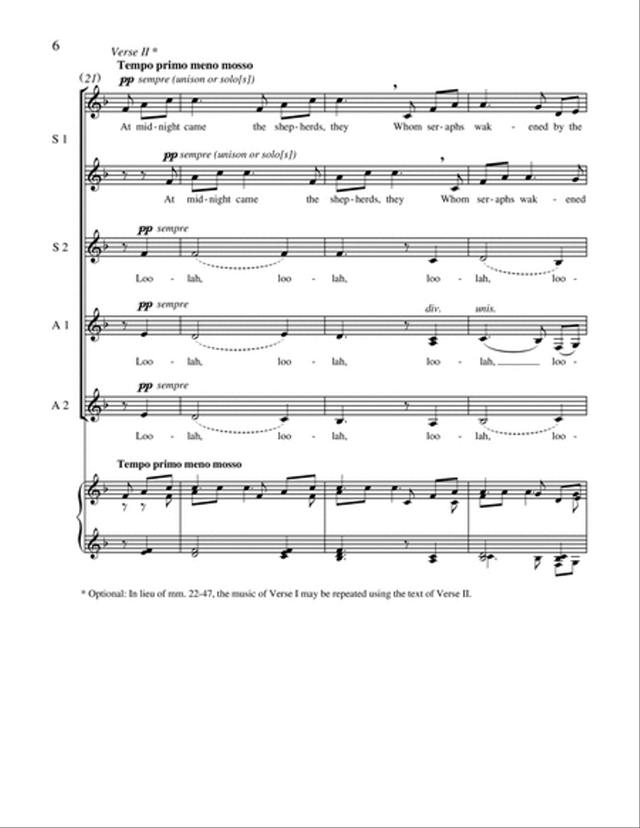 Carols of the Nativity: 4. A Christmas Lullaby SSAA scores gallery preview page 5