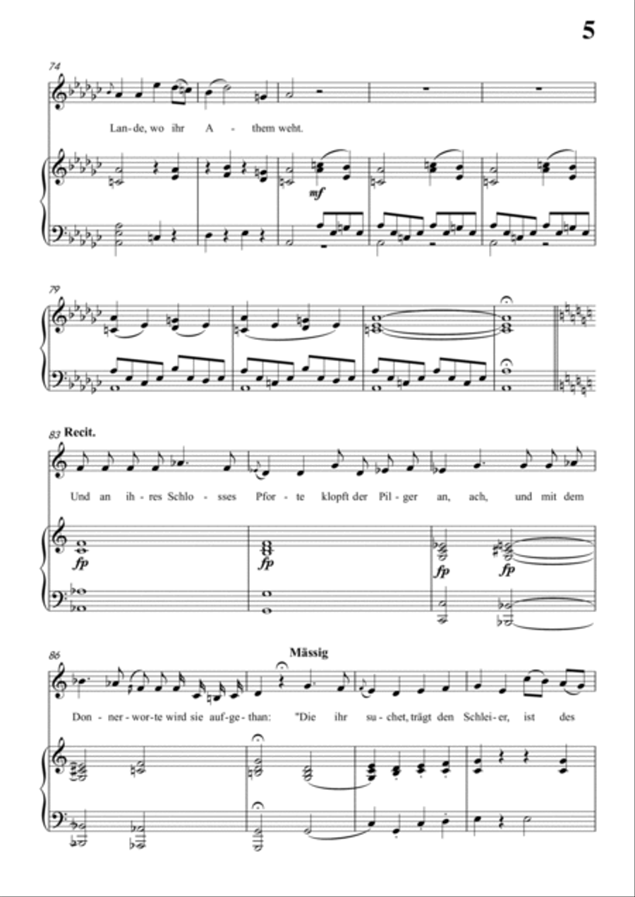 Schubert-Ritter Toggenburg in C for Vocal and Piano Voice scores gallery preview page 6