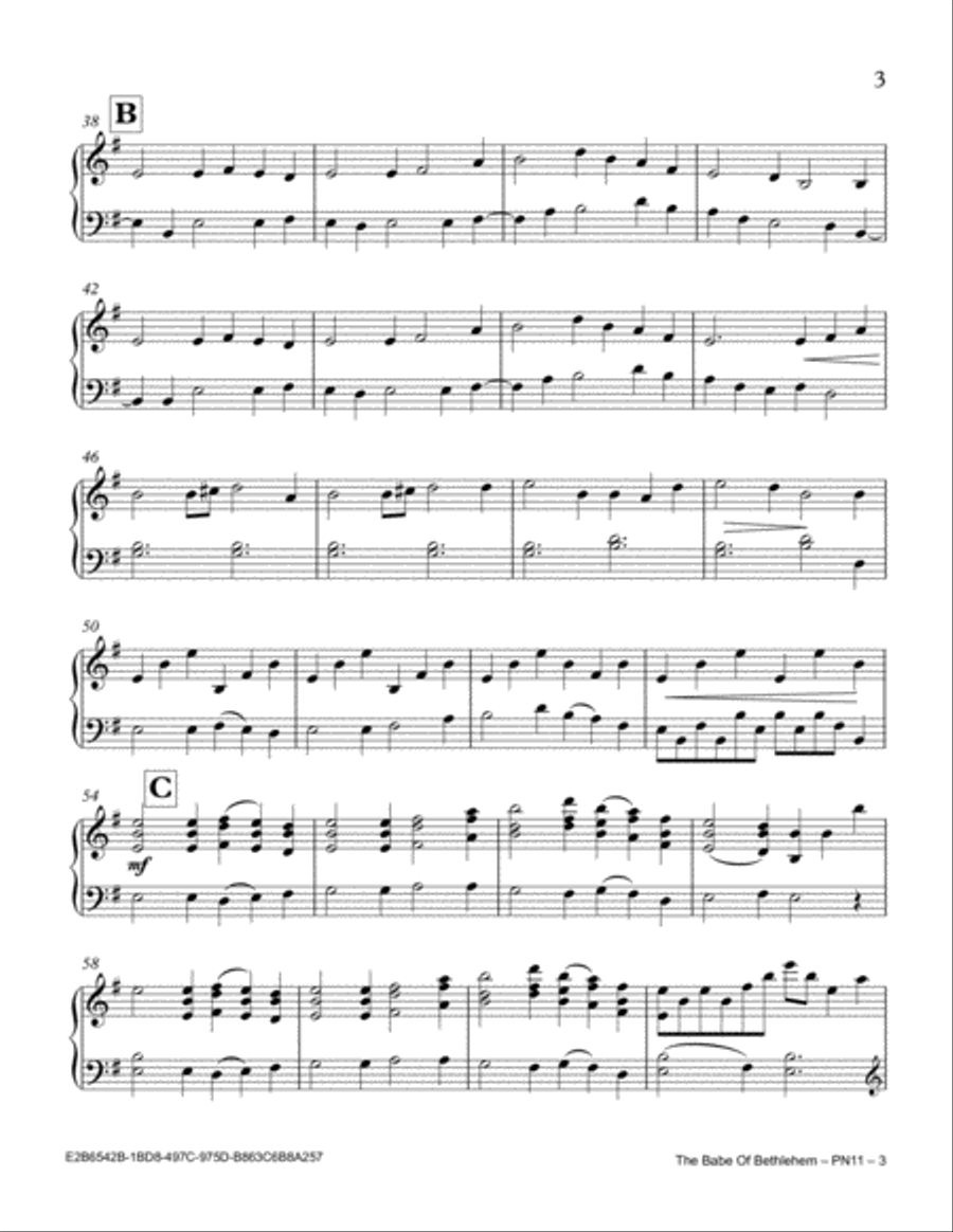 The Babe Of Bethlehem The Babe Of Bethlehem Piano Solo scores gallery preview page 3