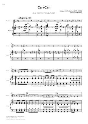 Offenbach - Can-Can - Bb Clarinet and Piano (Full Score)