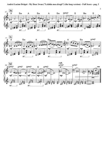 My Dear Swan ("Lebăda mea dragă") (the long version) - arr. for G-clef piano/harp (GCP/GCH) (from image number null