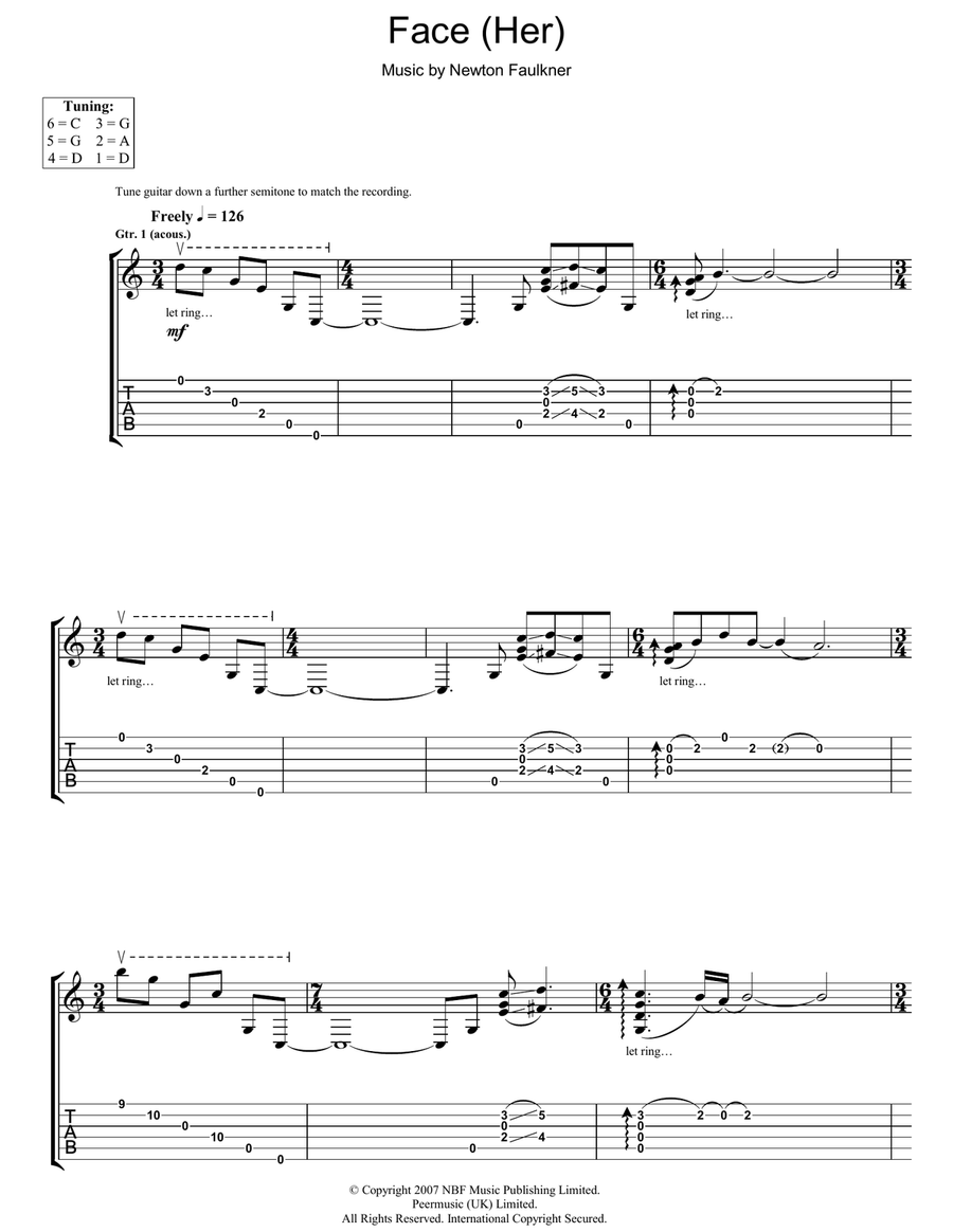 Face (Her) Acoustic Guitar scores gallery preview page 1