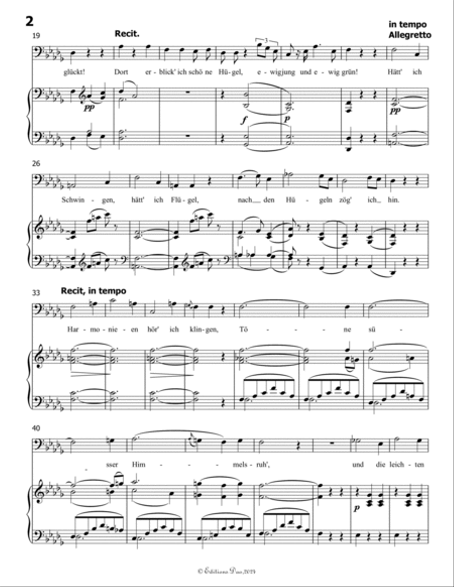 Sehnsucht, by Schubert, D.52, in D flat Major Voice scores gallery preview page 4