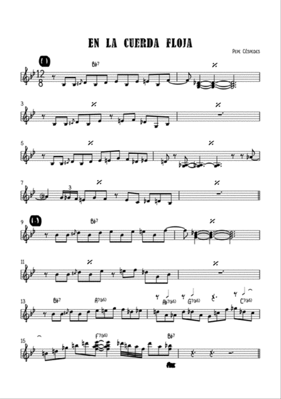 En la cuerda floja En la cuerda floja Jazz Ensemble scores gallery preview page 2