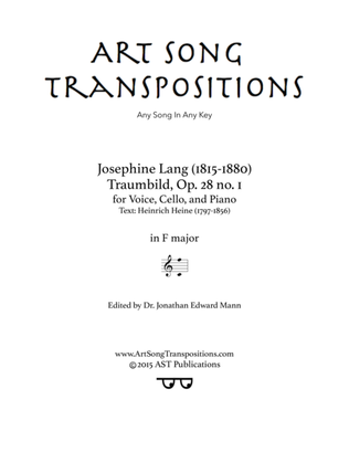 LANG: Traumbild, Op. 28 no. 1 (transposed to F major)
