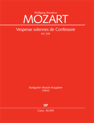 Book cover for Vesperae solennes de Confessore, KV 339