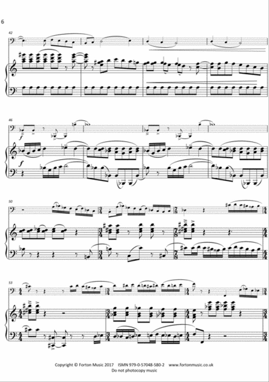 Sonata for Contrabassoon and Piano Bassoon Solo scores gallery preview page 6