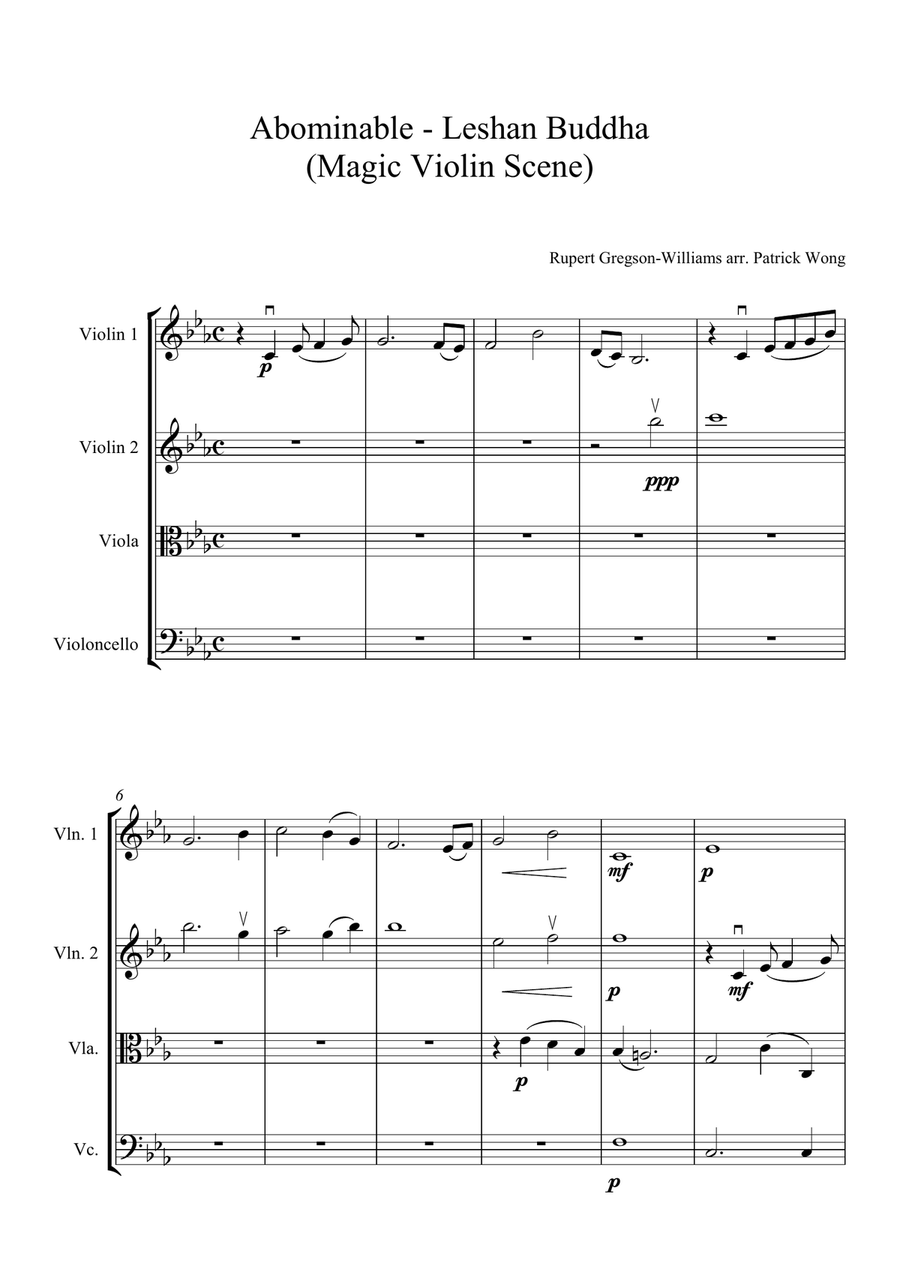 Leshan Buddha Leshan Buddha String Quartet scores gallery preview page 1