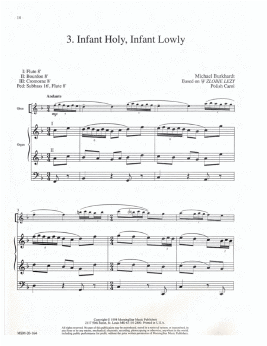 Three Carols for Oboe and Organ Oboe scores gallery preview page 6
