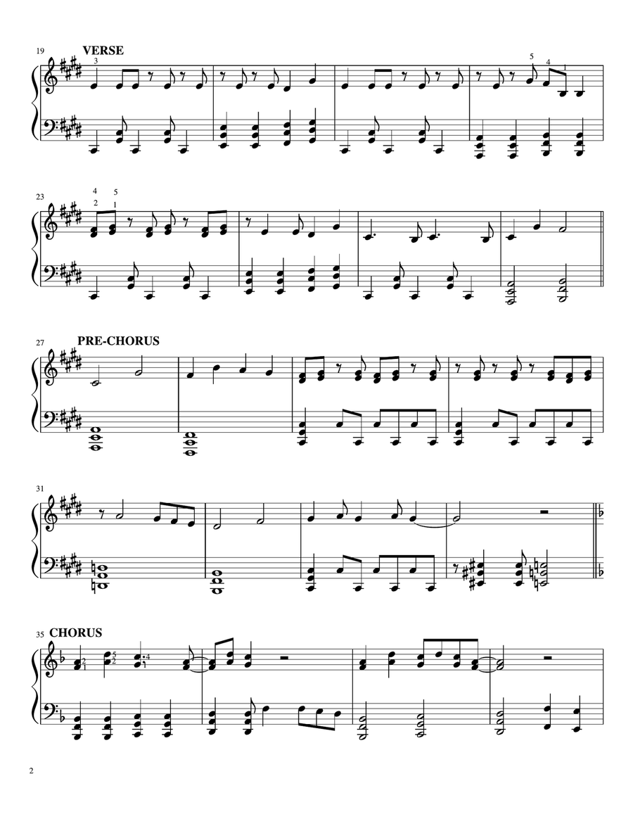 Da Da Dance (feat. Tak Matsumoto) Piano Solo scores gallery preview page 2