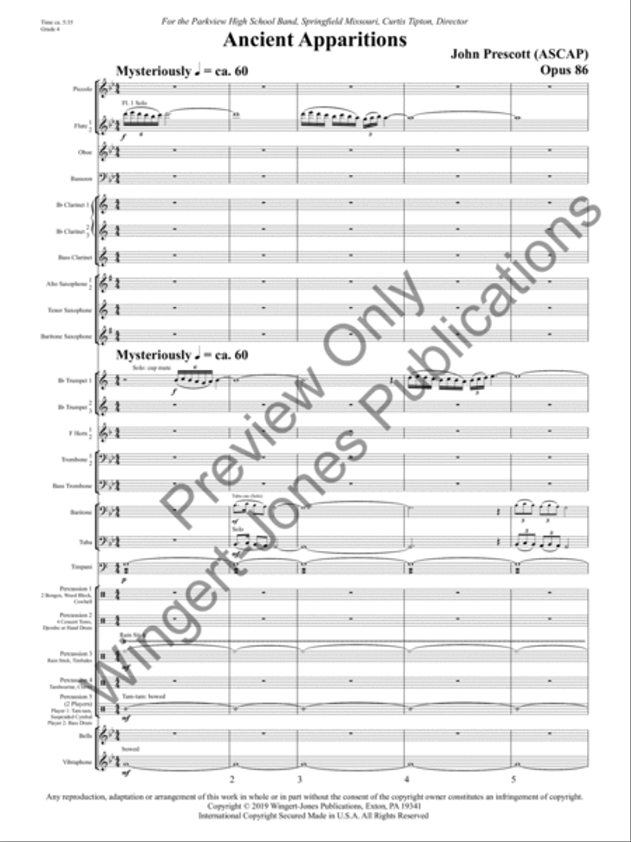 Ancient Apparitions Concert Band scores gallery preview page 4