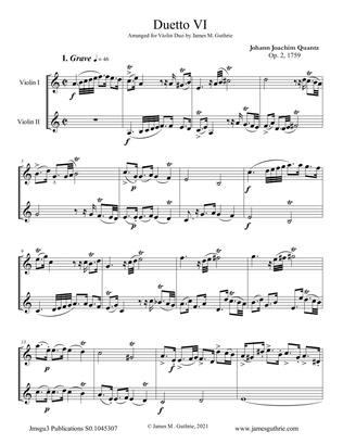 Quantz: Duetto Op. 2 No. 6 for Violin Duo