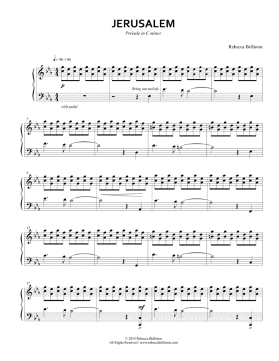 Jerusalem: Prelude in C minor Piano Solo scores gallery preview page 2