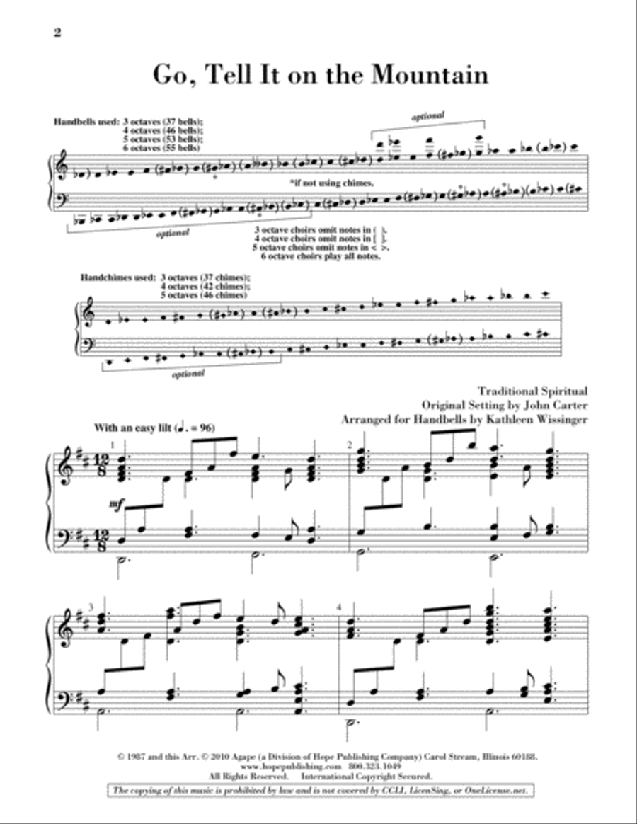 Go, Tell It on the Mountain 5-Octaves scores gallery preview page 2