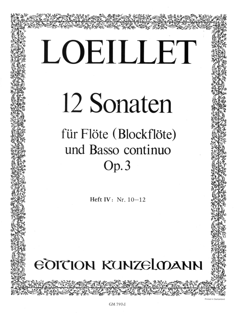Flute Sonatas (12) in 4 volumes - Volume 4