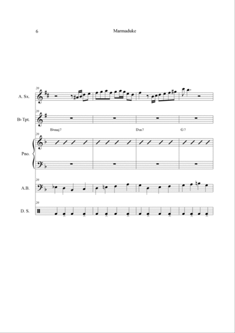 Marmaduke Jazz Ensemble scores gallery preview page 6