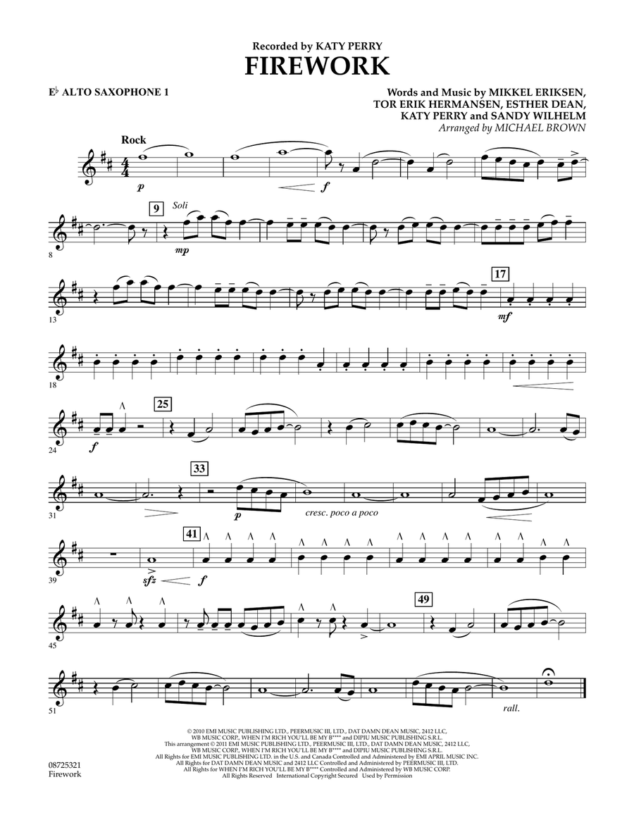 早割シーズン券 Alto Eb - Firework Saxophone Concert - Brown Michael by 1 管楽器・吹奏楽器