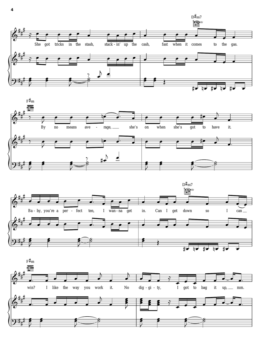 No Diggity Piano, Vocal, Guitar scores gallery preview page 4