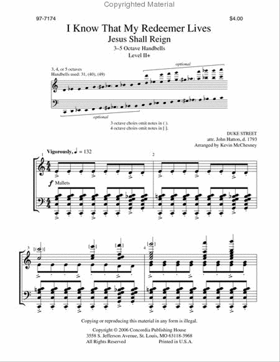 I Know That My Redeemer Lives (McChesney) Handbell Choir scores gallery preview page 2