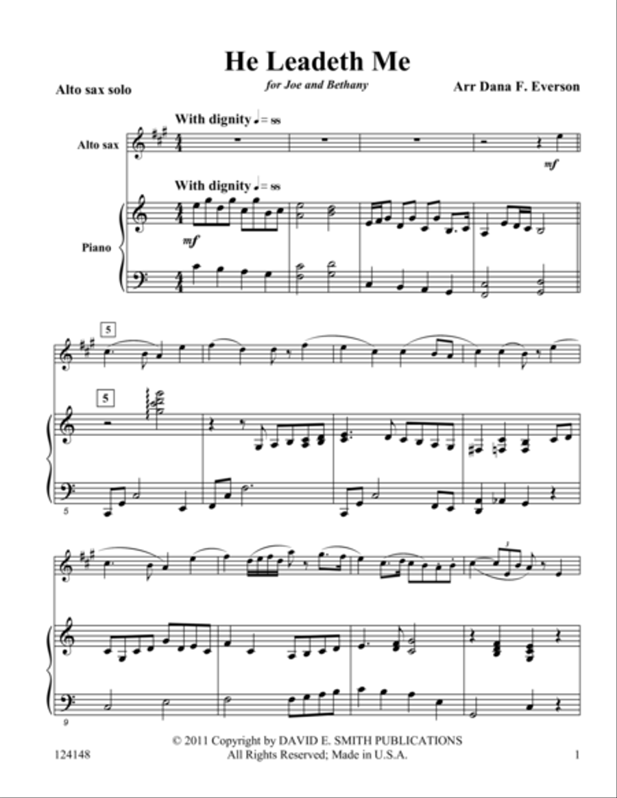 He Leadeth Me He Leadeth Me Alto Saxophone scores gallery preview page 1