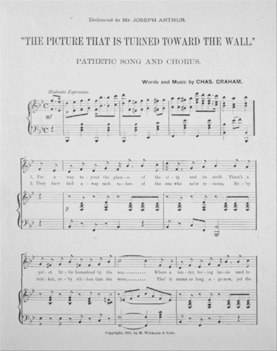 The Picture That is Turned Toward the Wall. Descriptive Song and Chorus Choir scores gallery preview page 2
