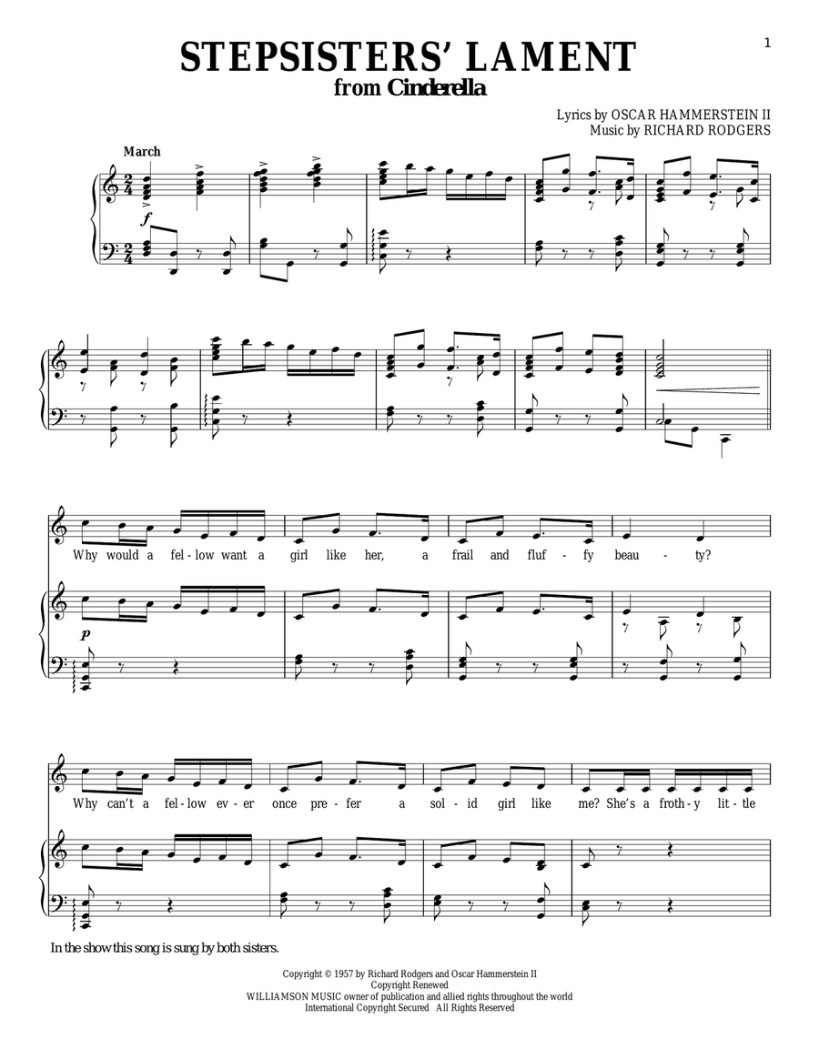 Stepsisters' Lament Stepsisters' Lament Piano, Vocal scores gallery preview page 1