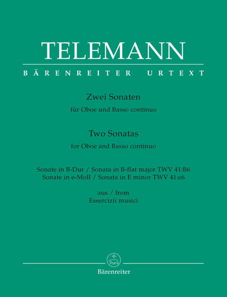 Two Sonata for Oboe and Basso continuo TWV 41:B6, TWV 41:e6