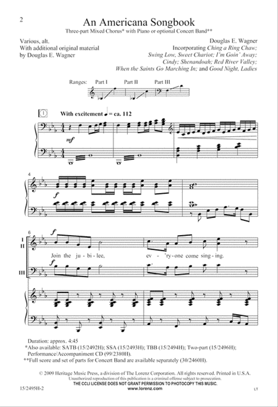 An Americana Songbook 3-Part scores gallery preview page 3