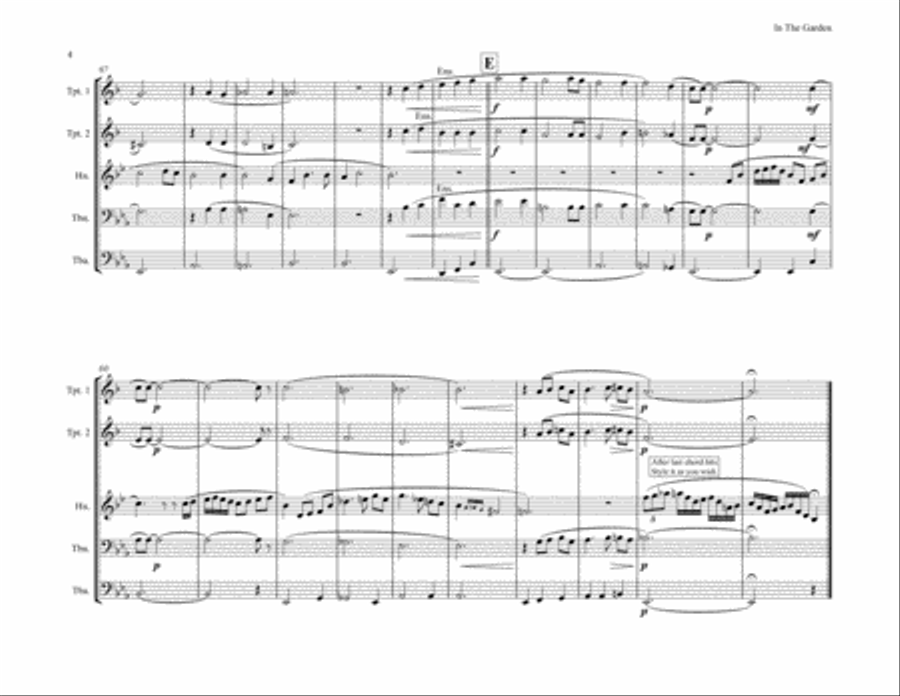 In The Garden Brass Ensemble scores gallery preview page 4