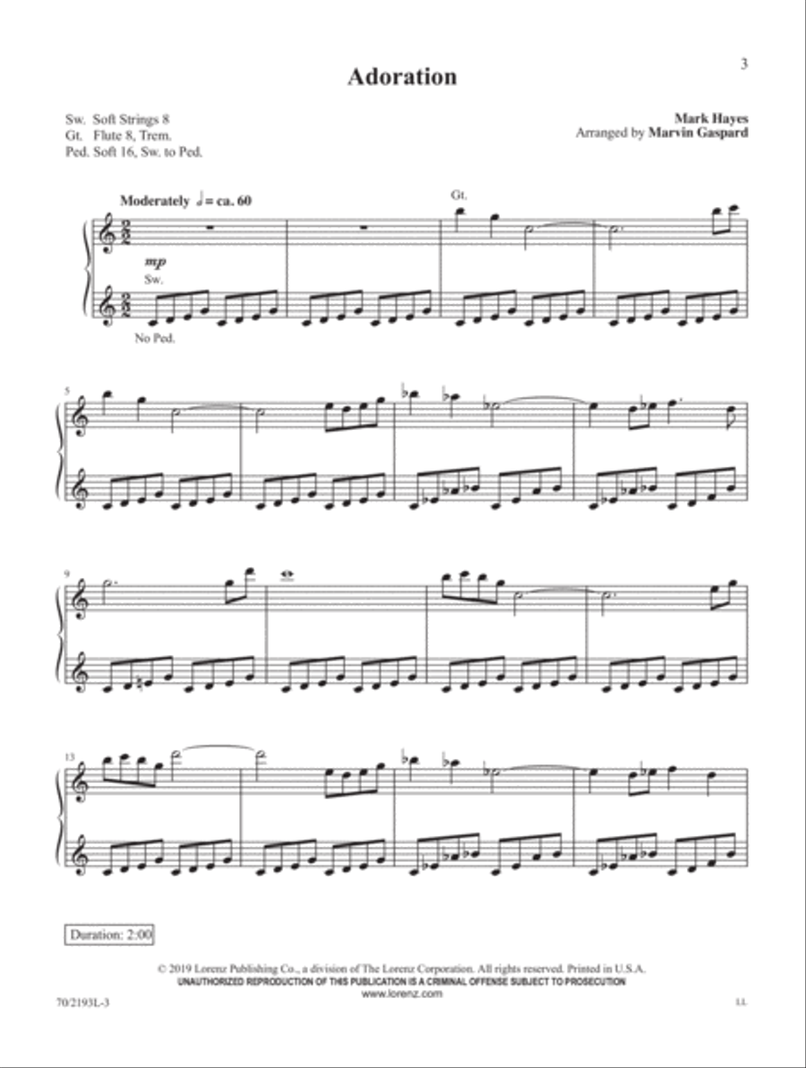 Mark Hayes: Miniatures for Organ Organ Solo scores gallery preview page 3