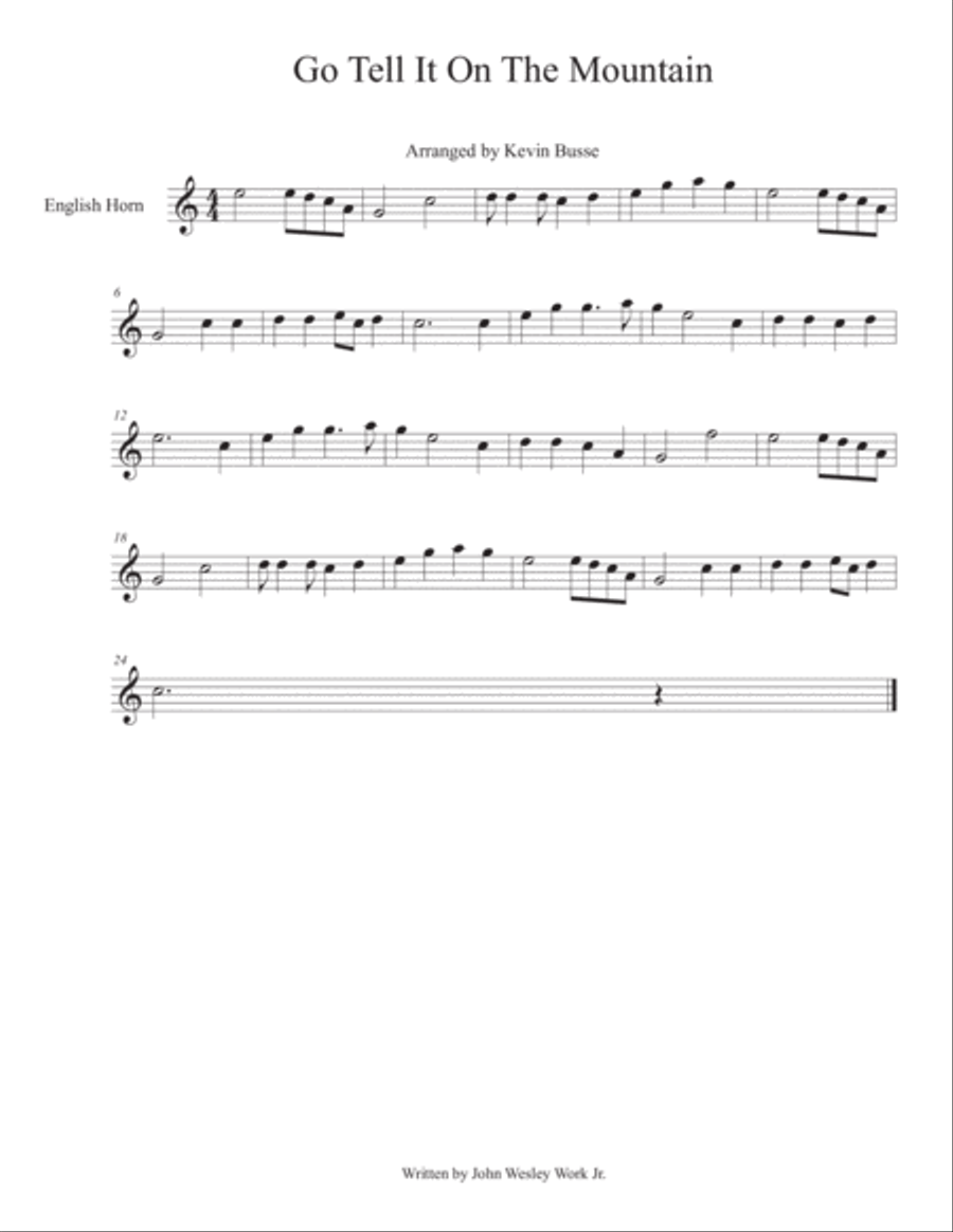Go Tell It On The Mountain - English Horn English Horn scores gallery preview page 1