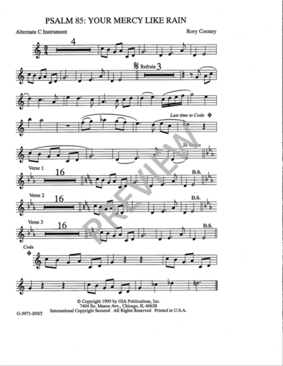 Psalm 85: Your Mercy Like Rain - Instrument edition Flute scores gallery preview page 3