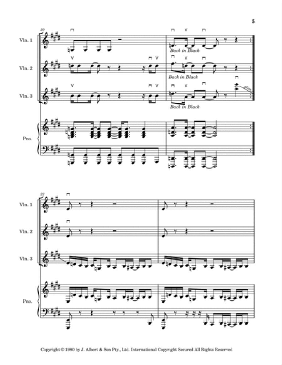 Back In Black Violin Solo scores gallery preview page 5