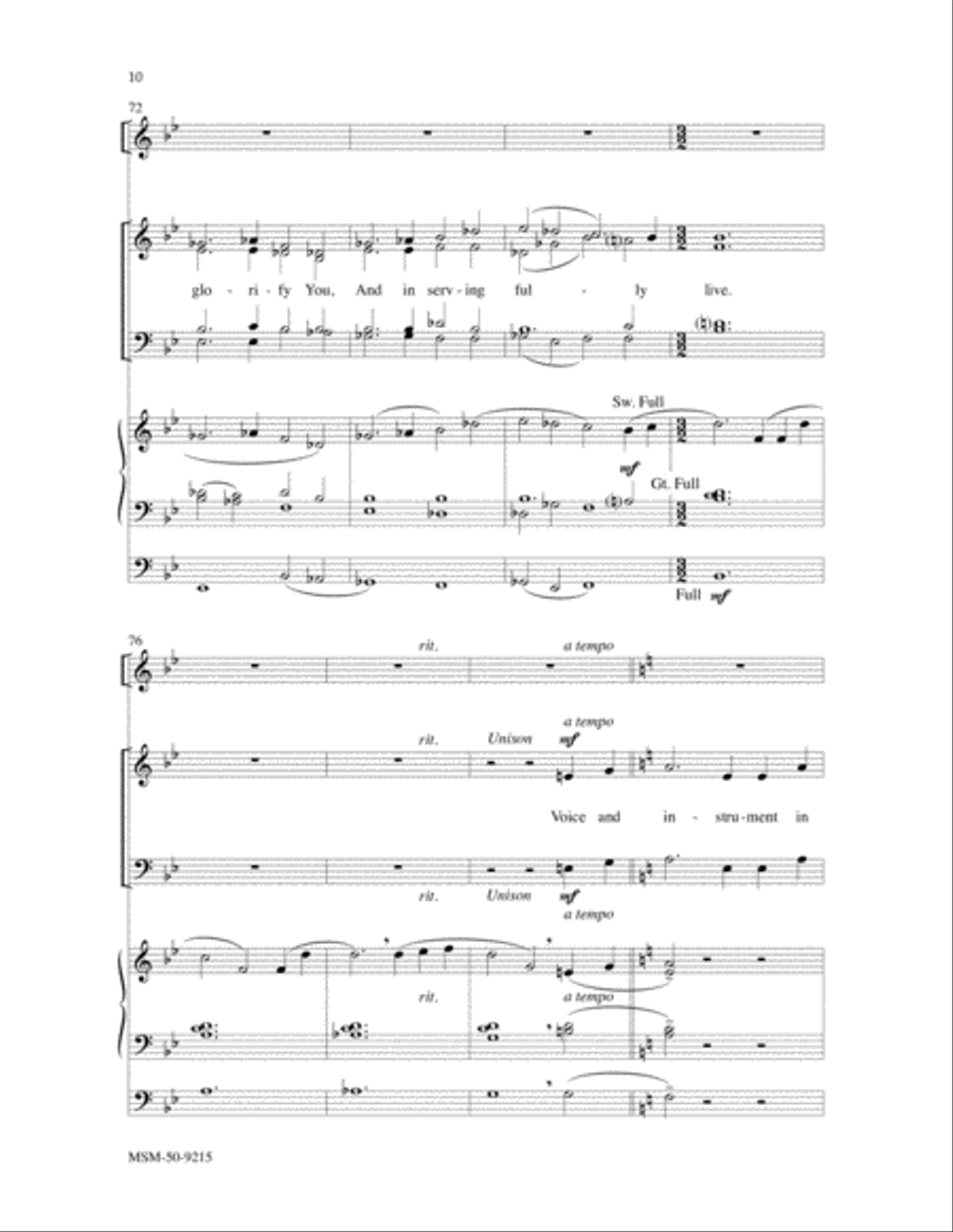 Lord, We Bring Our Gift of Music 4-Part scores gallery preview page 6