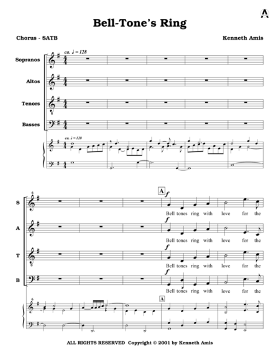 Bell-Tone’s Ring - choral score 4-Part scores gallery preview page 1