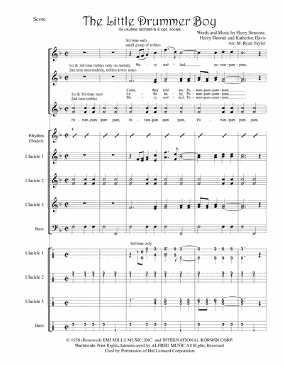 The Little Drummer Boy The Little Drummer Boy Small Ensemble scores gallery preview page 1